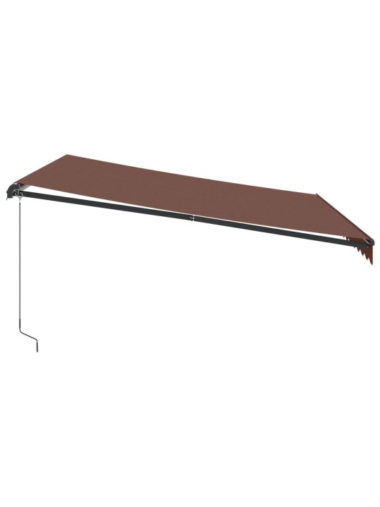 Ručně zatahovací markýza s LED světly hnědá 400 x 350 cm