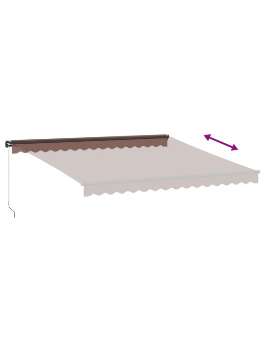 Ručně zatahovací markýza s LED světly hnědá 400 x 350 cm