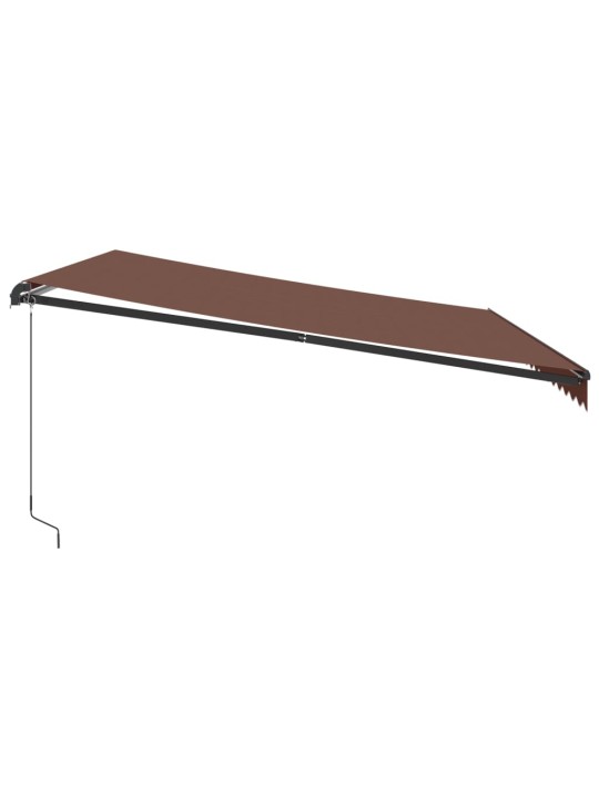 Ručně zatahovací markýza s led světly hnědá 450 x 350 cm