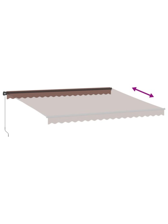 Ručně zatahovací markýza s led světly hnědá 450 x 350 cm