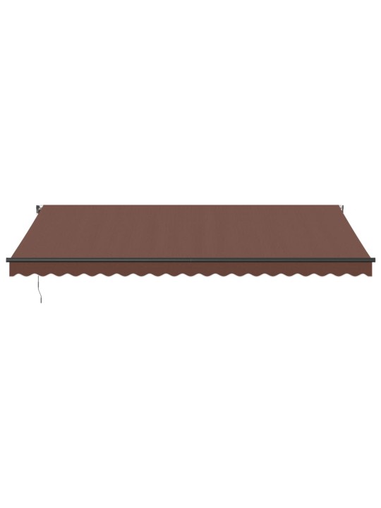 Automatická zatahovací markýza s led světly hnědá 500 x 350 cm