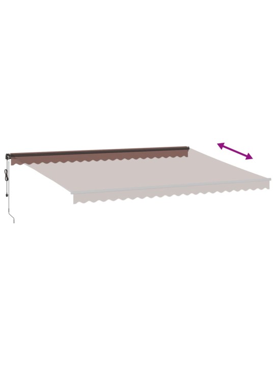 Automatická zatahovací markýza s led světly hnědá 500 x 350 cm
