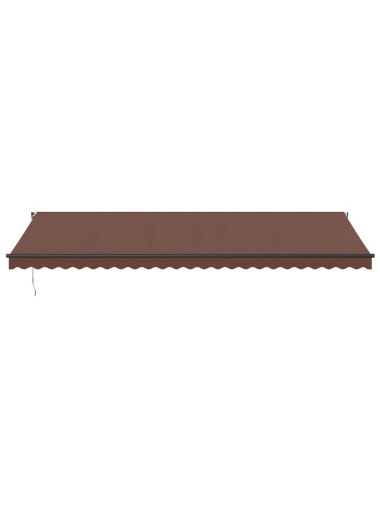 Ručně zatahovací markýza s led světly hnědá 600 x 350 cm
