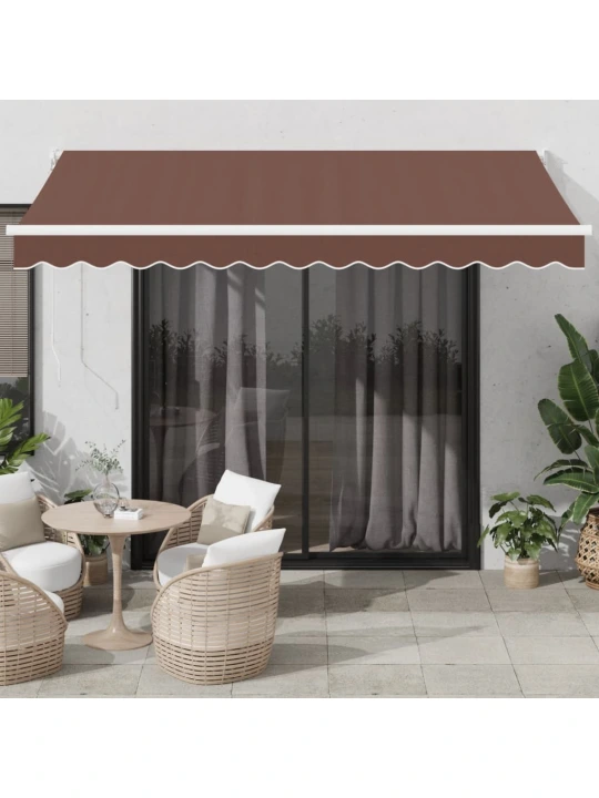 Ručně zatahovací markýza hnědá 350 x 250 cm
