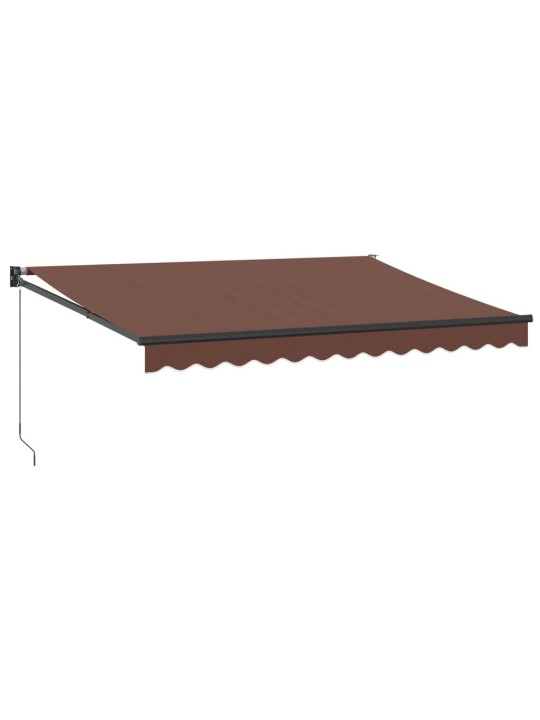 Ručně zatahovací markýza hnědá 350 x 250 cm