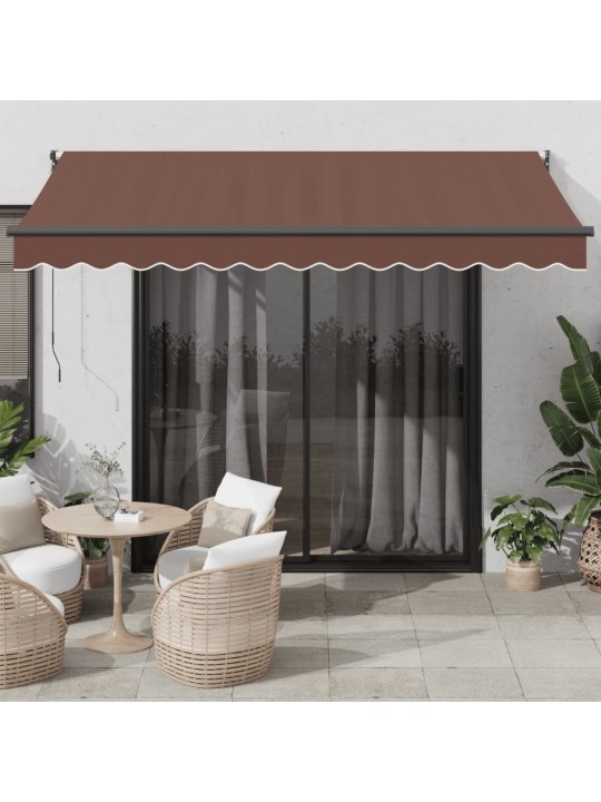 Automatická zatahovací markýza hnědá 350 x 250 cm