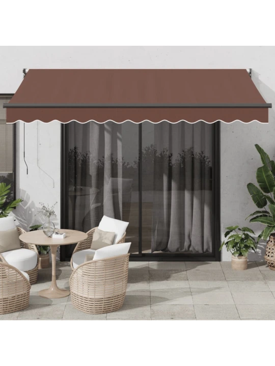 Automatická zatahovací markýza hnědá 350 x 250 cm