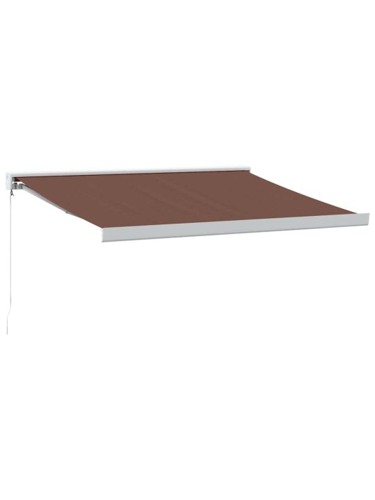 Ručně zatahovací markýza hnědá 350 x 250 cm