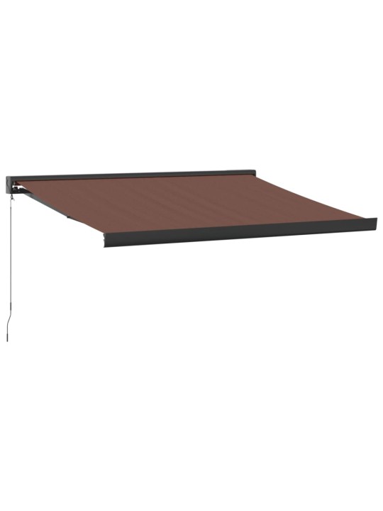 Ručně zatahovací markýza hnědá 350 x 250 cm