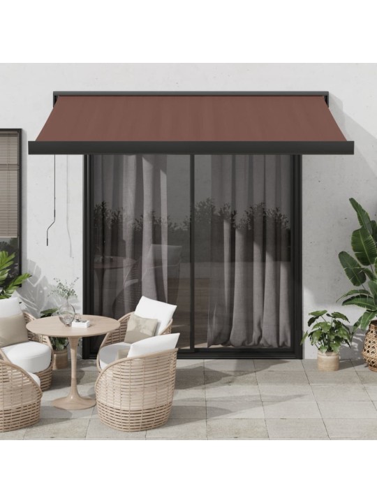Ručně zatahovací markýza hnědá 350 x 250 cm