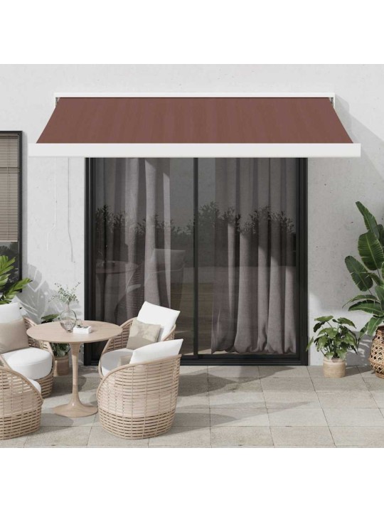 Automatická zatahovací markýza hnědá 350 x 250 cm