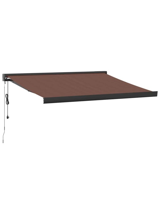 Automatická zatahovací markýza hnědá 300 x 250 cm