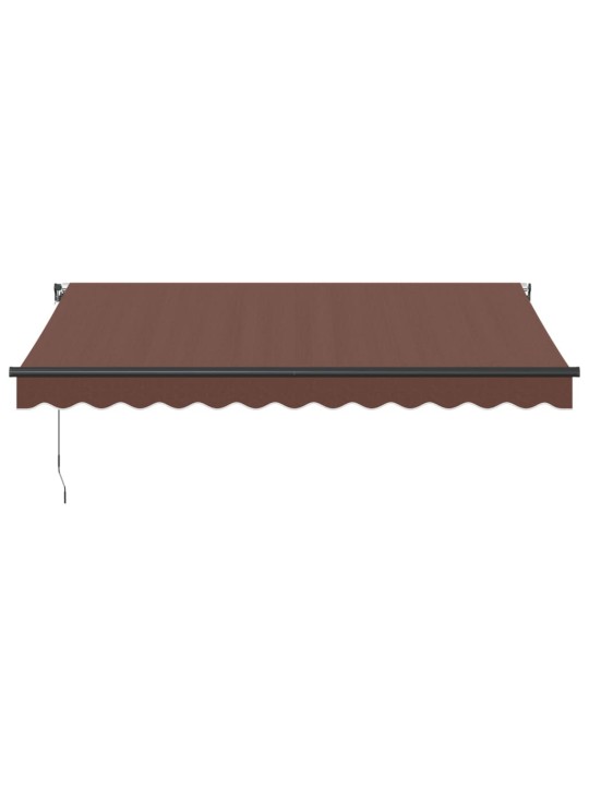 Ručně zatahovací markýza s LED světly hnědá 350 x 250 cm