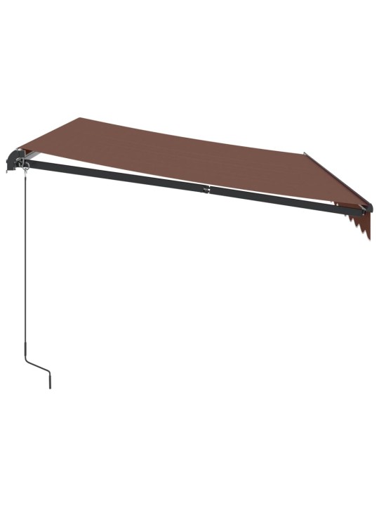 Ručně zatahovací markýza s LED světly hnědá 350 x 250 cm