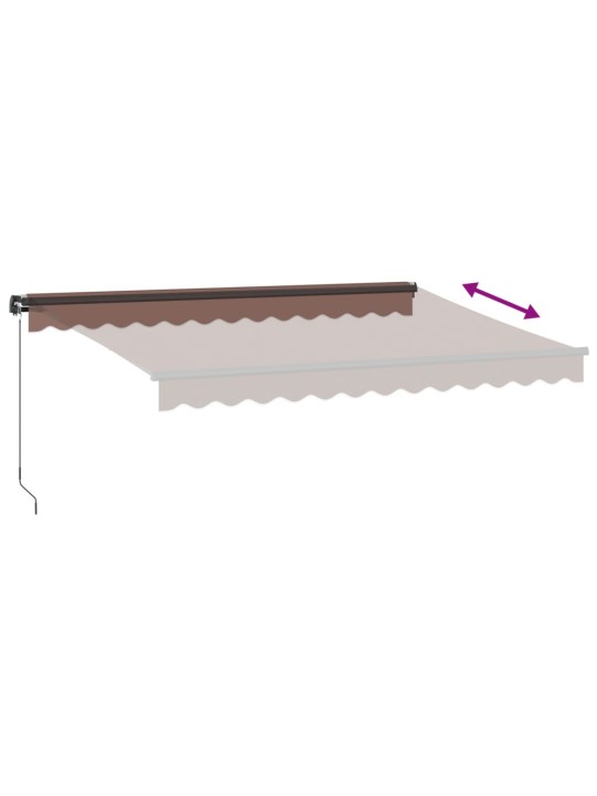 Ručně zatahovací markýza s LED světly hnědá 350 x 250 cm