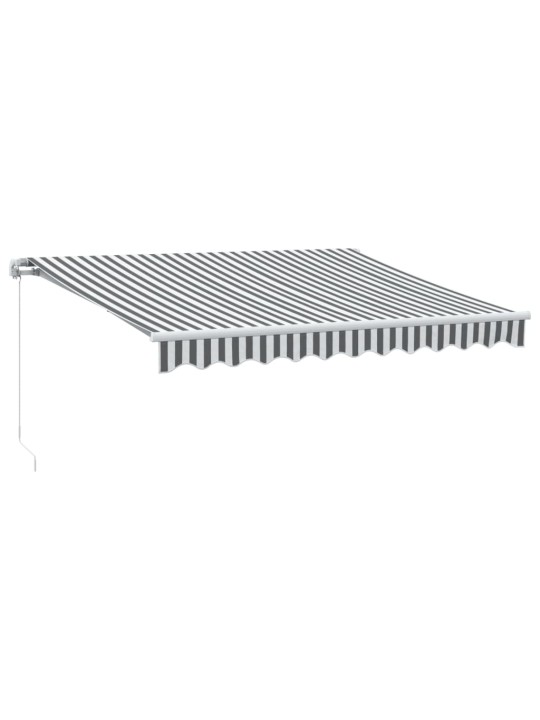 Ručně zatahovací markýza s led antracitová a bílá 300 x 250 cm