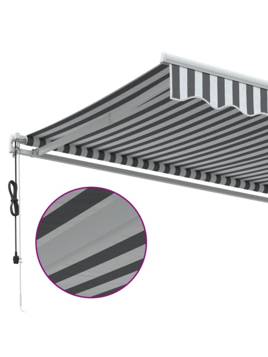Automatická zatahovací markýza antracitová a bílá 300 x 250 cm