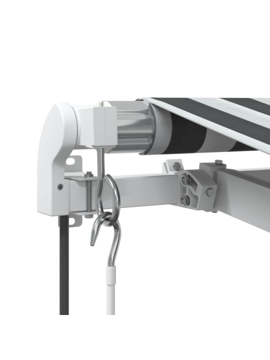 Automatická zatahovací markýza antracitová a bílá 300 x 250 cm