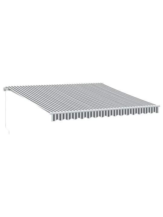 Ručně zatahovací markýza s LED antracitová a bílá 400 x 300 cm