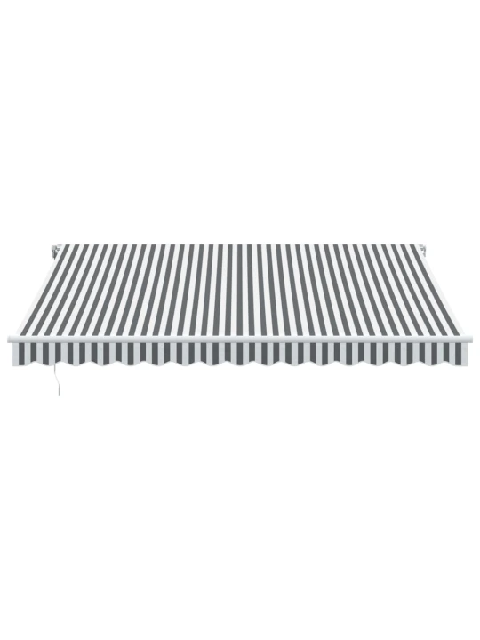 Ručně zatahovací markýza s LED antracitová a bílá 400 x 300 cm