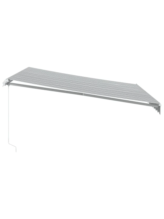 Ručně zatahovací markýza s LED antracitová a bílá 400 x 300 cm
