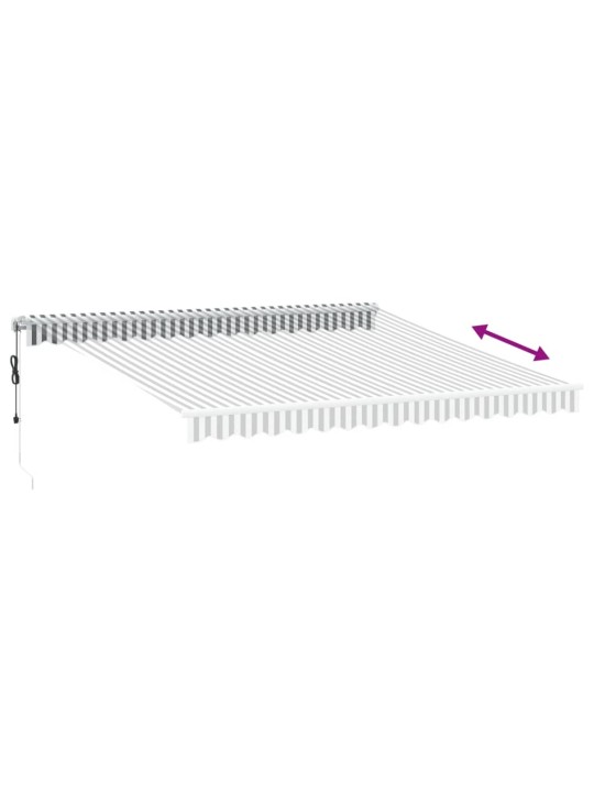 Automatická zatahovací markýza s LED antracit a bílá 400x300 cm