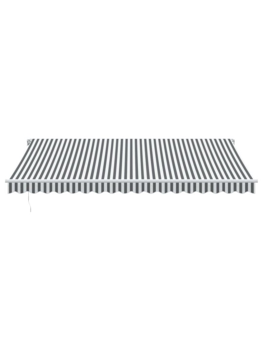 Ručně zatahovací markýza s led antracitová a bílá 450 x 300 cm