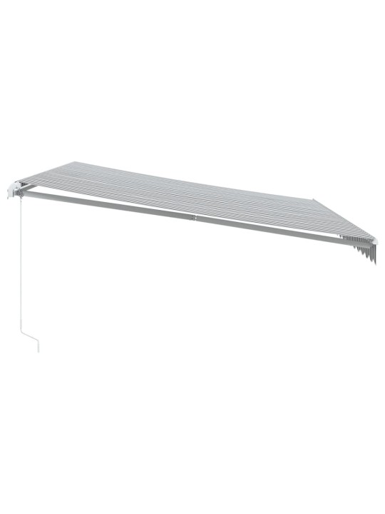 Ručně zatahovací markýza s led antracitová a bílá 450 x 300 cm