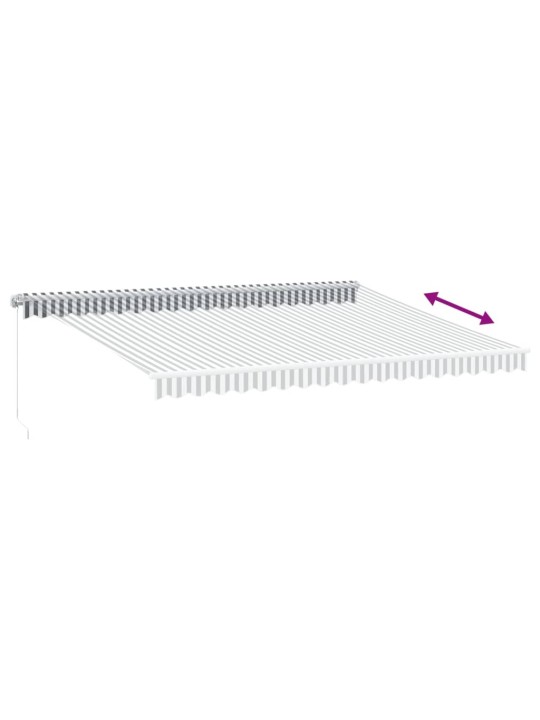 Ručně zatahovací markýza s led antracitová a bílá 450 x 300 cm
