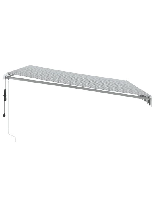 Automatická zatahovací markýza s LED antracit a bílá 450x300 cm