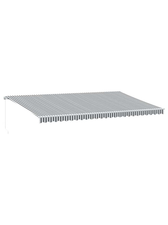 Ručně zatahovací markýza s led antracitová a bílá 600 x 300 cm