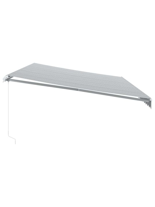 Ručně zatahovací markýza s led antracitová a bílá 600 x 300 cm