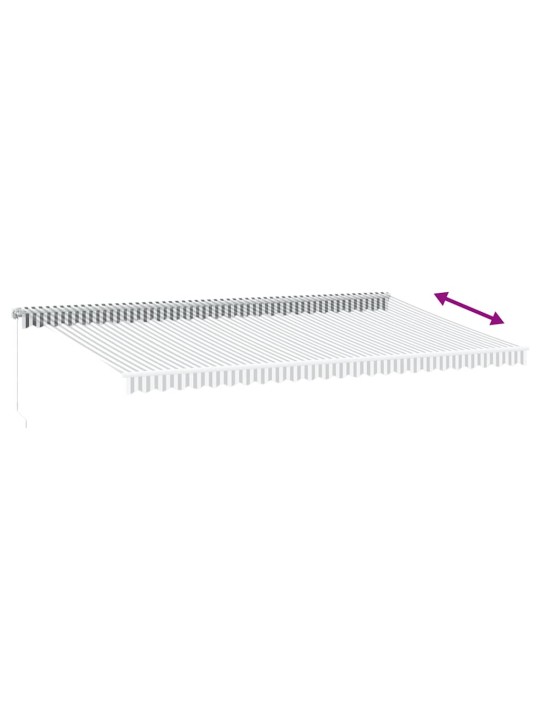 Ručně zatahovací markýza s led antracitová a bílá 600 x 300 cm