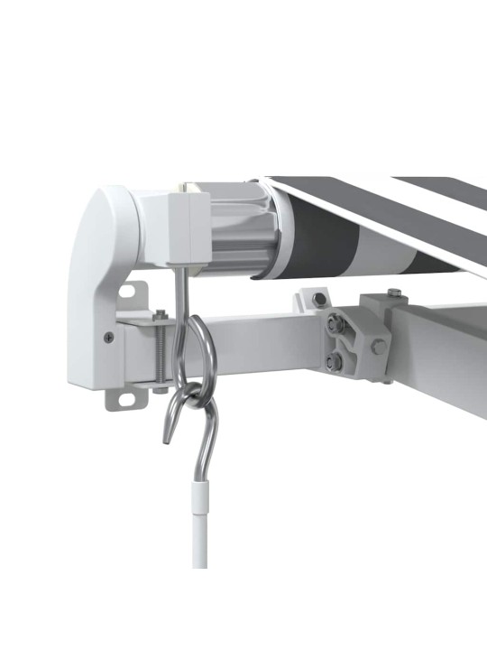Ručně zatahovací markýza s led antracitová a bílá 600 x 300 cm