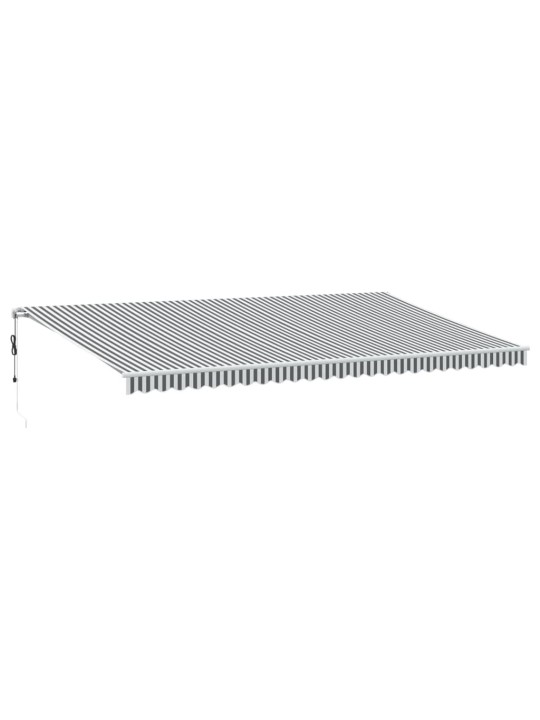 Automatická zatahovací markýza s LED antracit a bílá 600x300 cm