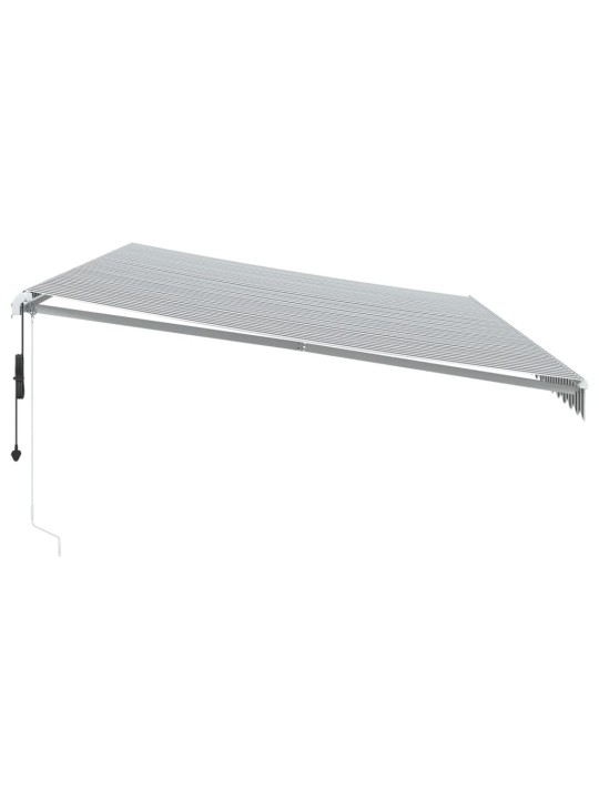 Automatická zatahovací markýza s LED antracit a bílá 600x300 cm