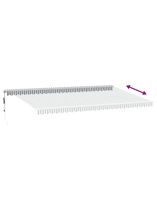 Automatická zatahovací markýza s LED antracit a bílá 600x300 cm