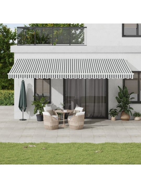 Automatická zatahovací markýza s LED antracit a bílá 600x300 cm