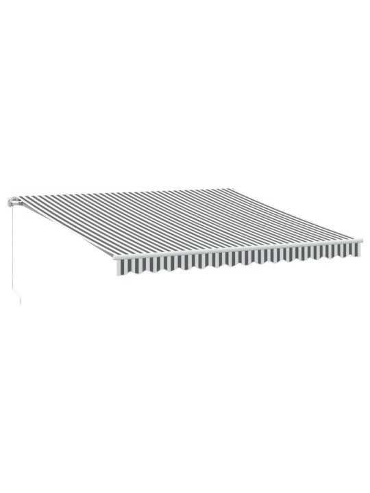 Ručně zatahovací markýza s led antracitová a bílá 400 x 350 cm