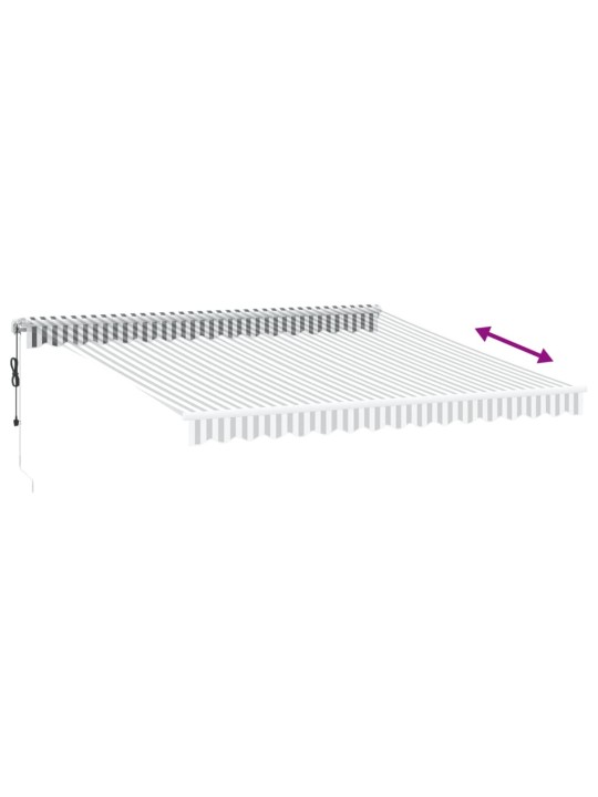 Automatická zatahovací markýza antracitová a bílá 400 x 350 cm