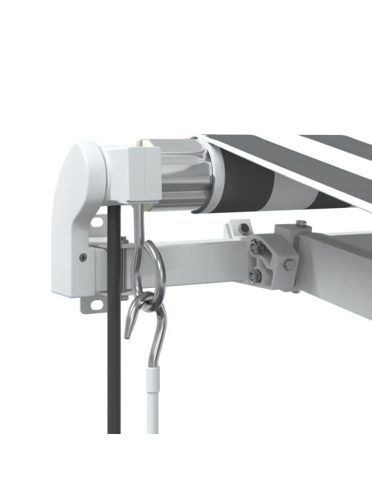 Automatická zatahovací markýza antracitová a bílá 400 x 350 cm