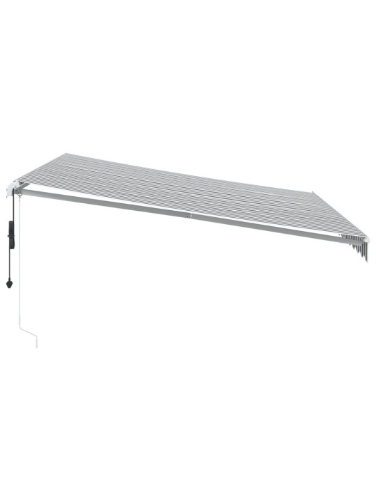 Automatická zatahovací markýza s LED antracit a bílá 400x350 cm