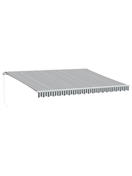 Ručně zatahovací markýza s led antracitová a bílá 450 x 350 cm