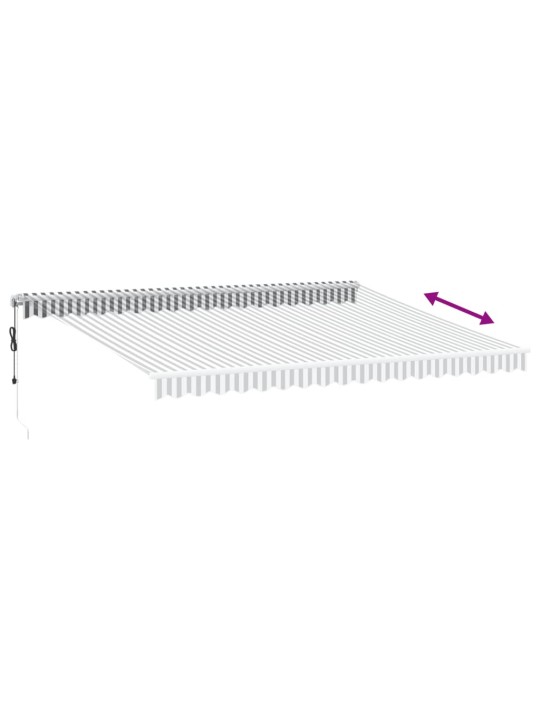 Automatická zatahovací markýza s LED antracit a bílá 450x350 cm