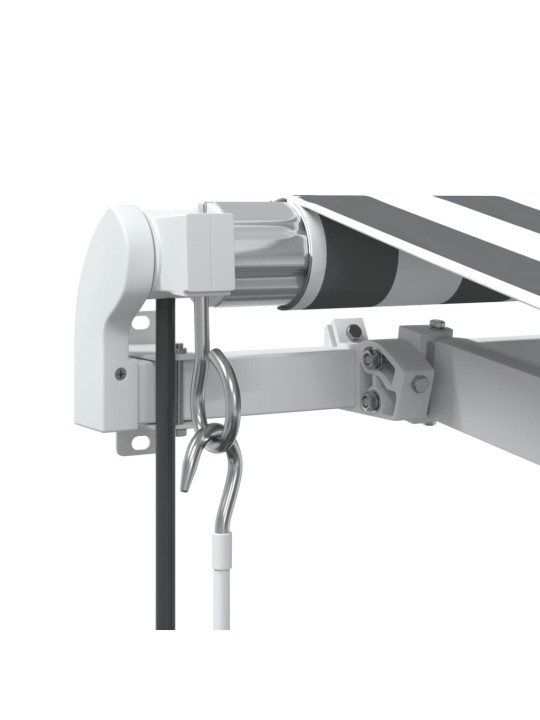Automatická zatahovací markýza s LED antracit a bílá 450x350 cm