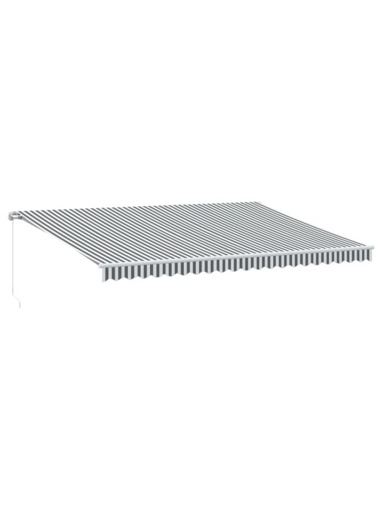 Ručně zatahovací markýza antracitová a bílá 500 x 350 cm