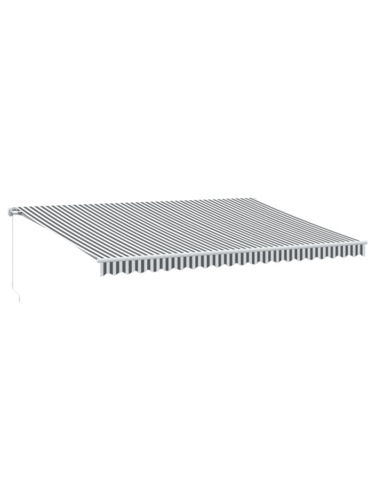 Ručně zatahovací markýza s led antracitová a bílá 500 x 350 cm