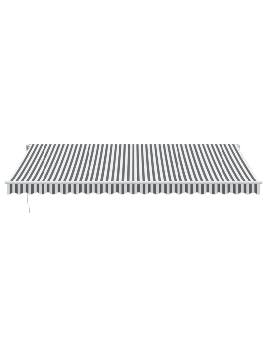Ručně zatahovací markýza s led antracitová a bílá 500 x 350 cm