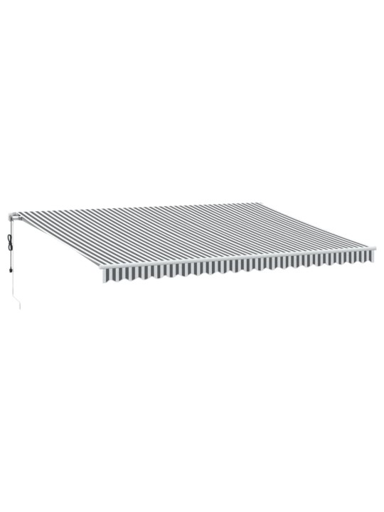Automatická zatahovací markýza antracitová a bílá 500 x 350 cm