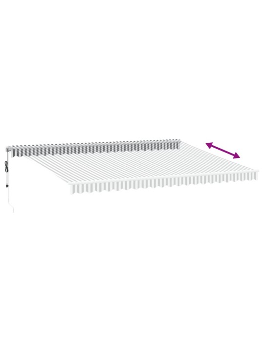 Automatická zatahovací markýza antracitová a bílá 500 x 350 cm